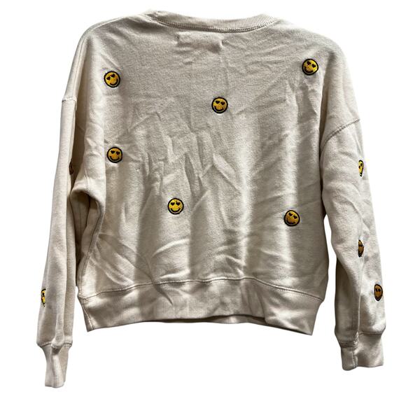 Vintage Havana cropped cream all over emoji patches sz L - Picture 3 of 5